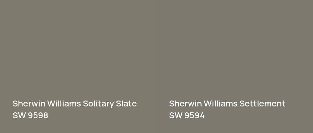 Sherwin Williams Solitary Slate SW 9598 vs Sherwin Williams Settlement SW 9594