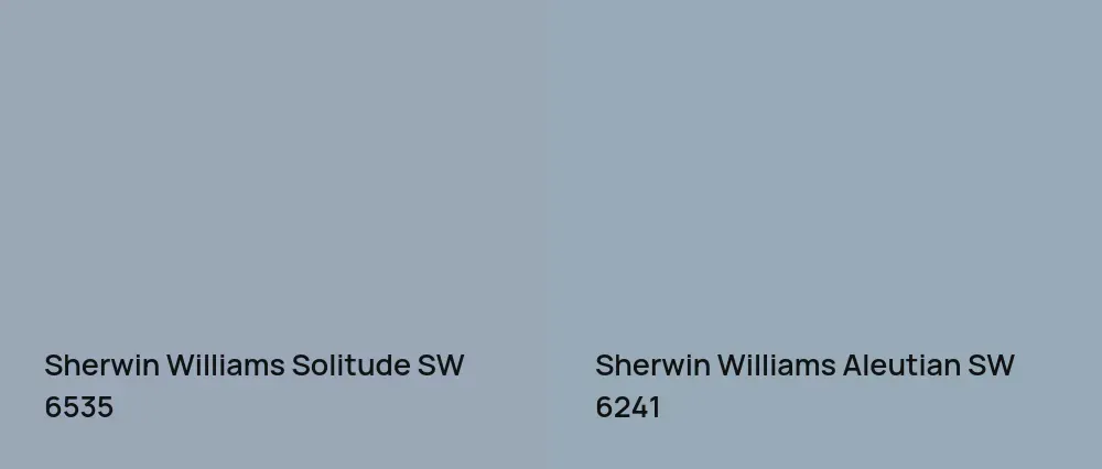 Sherwin Williams Solitude SW 6535 vs Sherwin Williams Aleutian SW 6241