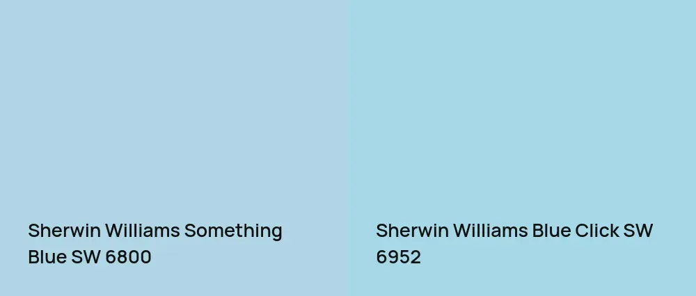 Sherwin Williams Something Blue SW 6800 vs Sherwin Williams Blue Click SW 6952