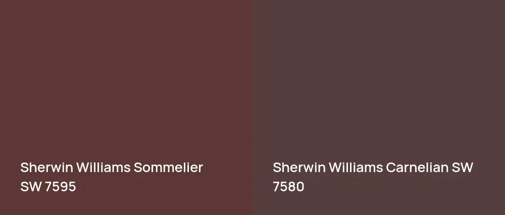 Sherwin Williams Sommelier SW 7595 vs Sherwin Williams Carnelian SW 7580