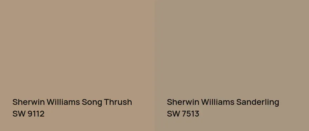Sherwin Williams Song Thrush SW 9112 vs Sherwin Williams Sanderling SW 7513