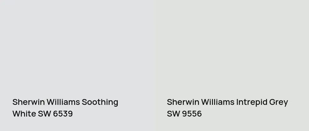Sherwin Williams Soothing White SW 6539 vs Sherwin Williams Intrepid Grey SW 9556