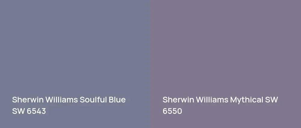 Sherwin Williams Soulful Blue SW 6543 vs Sherwin Williams Mythical SW 6550