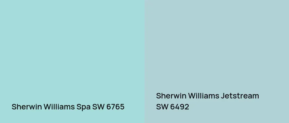 Sherwin Williams Spa SW 6765 vs Sherwin Williams Jetstream SW 6492