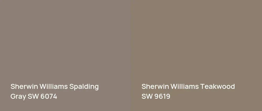 Sherwin Williams Spalding Gray SW 6074 vs Sherwin Williams Teakwood SW 9619