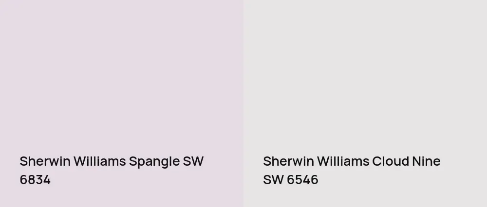 Sherwin Williams Spangle SW 6834 vs Sherwin Williams Cloud Nine SW 6546