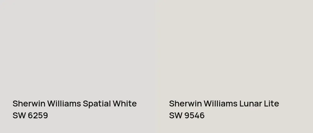 Sherwin Williams Spatial White SW 6259 vs Sherwin Williams Lunar Lite SW 9546
