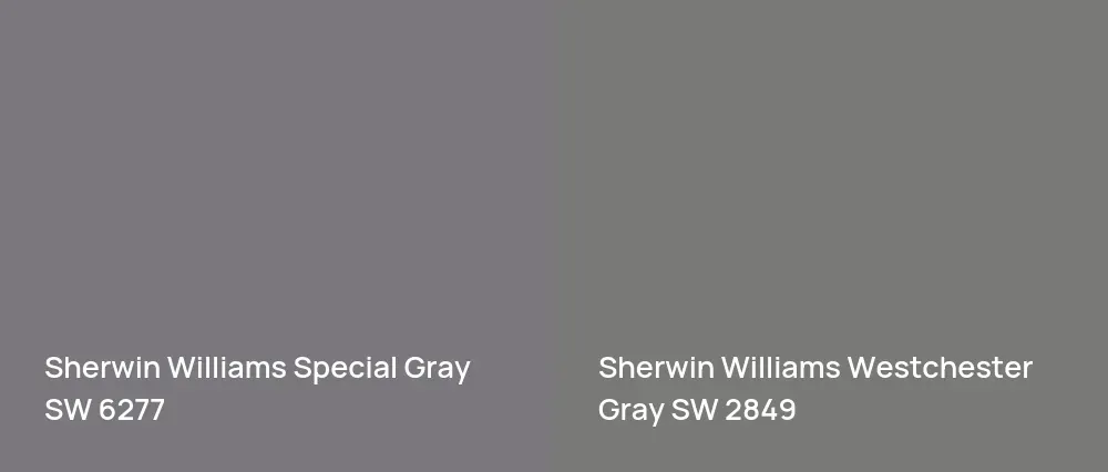 Sherwin Williams Special Gray SW 6277 vs Sherwin Williams Westchester Gray SW 2849