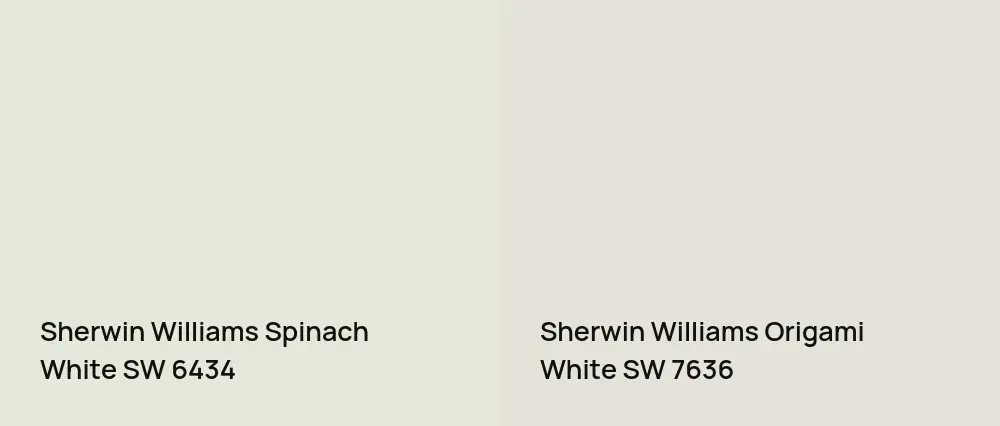 Sherwin Williams Spinach White SW 6434 vs Sherwin Williams Origami White SW 7636