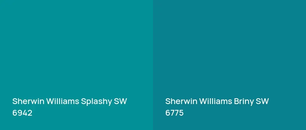 Sherwin Williams Splashy SW 6942 vs Sherwin Williams Briny SW 6775