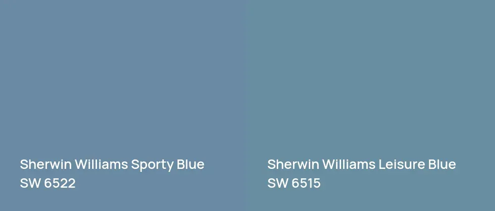 Sherwin Williams Sporty Blue SW 6522 vs Sherwin Williams Leisure Blue SW 6515