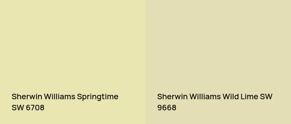 Sherwin Williams Springtime SW 6708 vs Sherwin Williams Wild Lime SW 9668