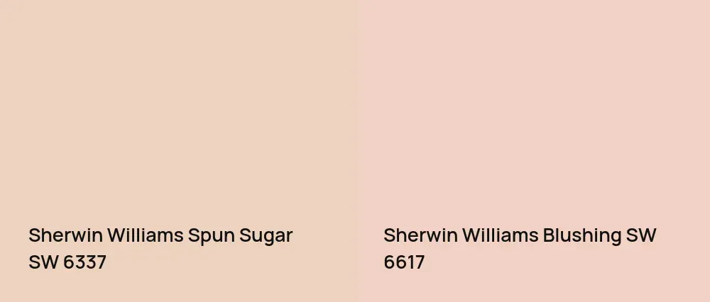 Sherwin Williams Spun Sugar SW 6337 vs Sherwin Williams Blushing SW 6617