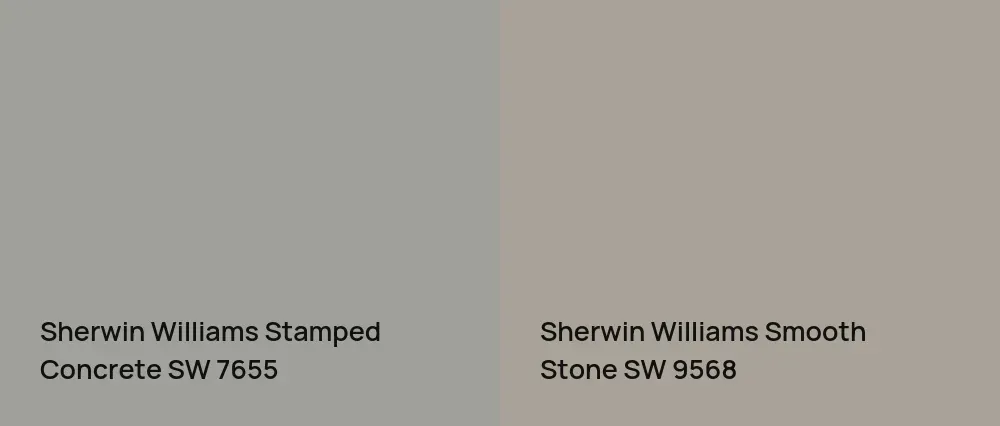 Sherwin Williams Stamped Concrete SW 7655 vs Sherwin Williams Smooth Stone SW 9568