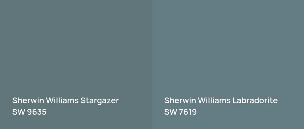 Sherwin Williams Stargazer SW 9635 vs Sherwin Williams Labradorite SW 7619