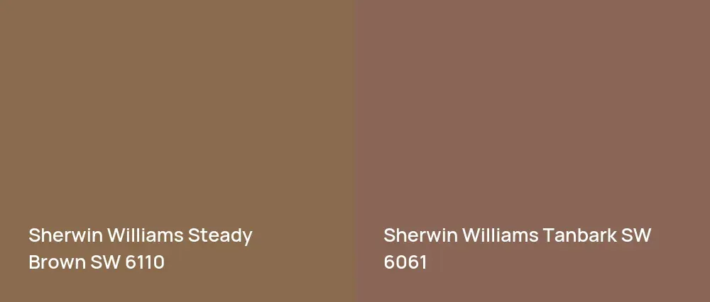 Sherwin Williams Steady Brown SW 6110 vs Sherwin Williams Tanbark SW 6061