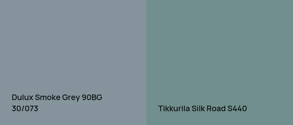 Dulux Smoke Grey 90BG 30/073 vs Tikkurila Silk Road S440