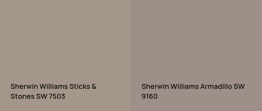Sherwin Williams Sticks & Stones SW 7503 vs Sherwin Williams Armadillo SW 9160