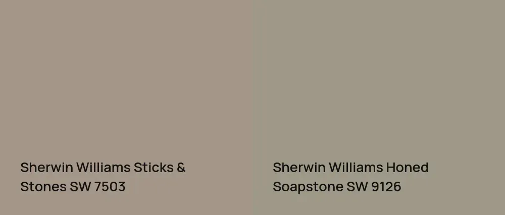 Sherwin Williams Sticks & Stones SW 7503 vs Sherwin Williams Honed Soapstone SW 9126