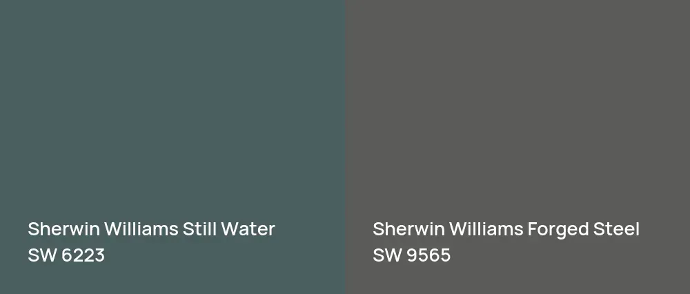 Sherwin Williams Still Water SW 6223 vs Sherwin Williams Forged Steel SW 9565