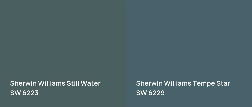 Sherwin Williams Still Water SW 6223 vs Sherwin Williams Tempe Star SW 6229