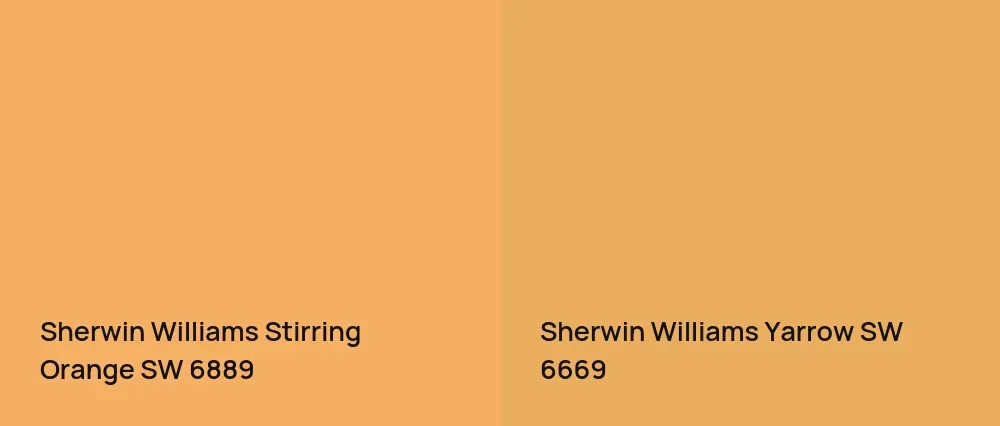 Sherwin Williams Stirring Orange SW 6889 vs Sherwin Williams Yarrow SW 6669