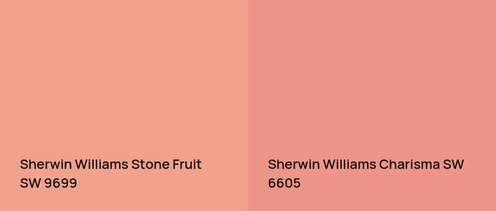 Sherwin Williams Stone Fruit SW 9699 vs Sherwin Williams Charisma SW 6605
