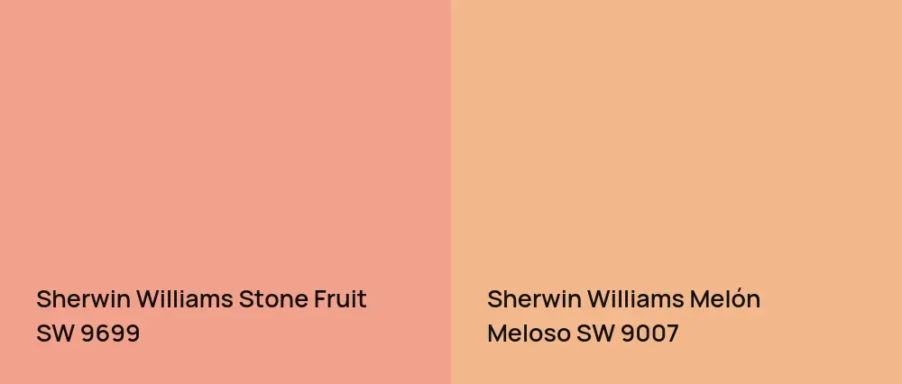 Sherwin Williams Stone Fruit SW 9699 vs Sherwin Williams Melón Meloso SW 9007
