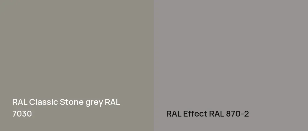 RAL Classic  Stone grey RAL 7030 vs RAL Effect  RAL 870-2