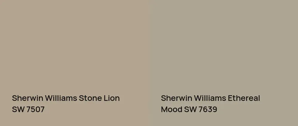Sherwin Williams Stone Lion SW 7507 vs Sherwin Williams Ethereal Mood SW 7639