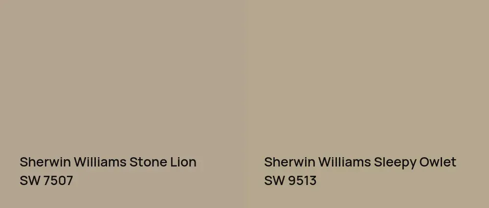 Sherwin Williams Stone Lion SW 7507 vs Sherwin Williams Sleepy Owlet SW 9513
