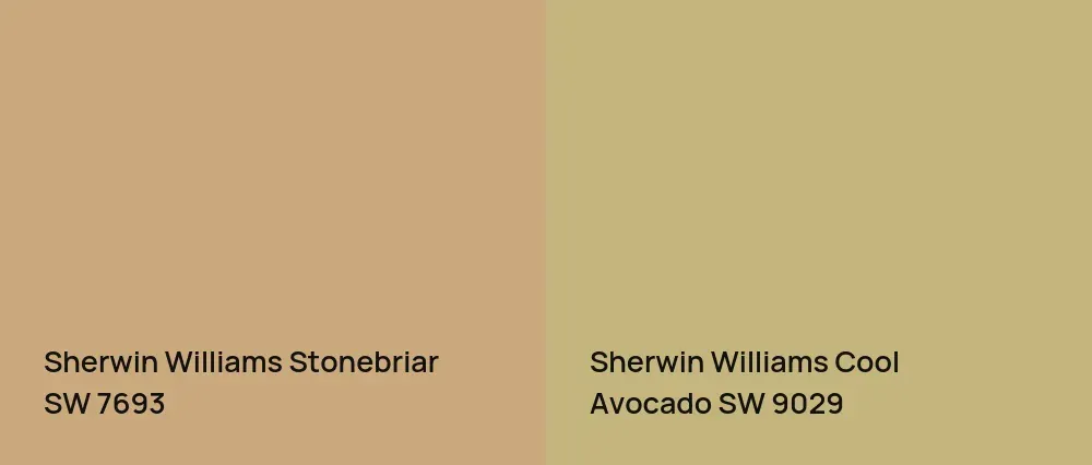 Sherwin Williams Stonebriar SW 7693 vs Sherwin Williams Cool Avocado SW 9029
