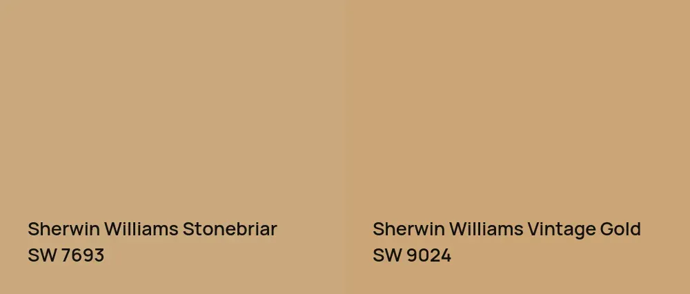 Sherwin Williams Stonebriar SW 7693 vs Sherwin Williams Vintage Gold SW 9024