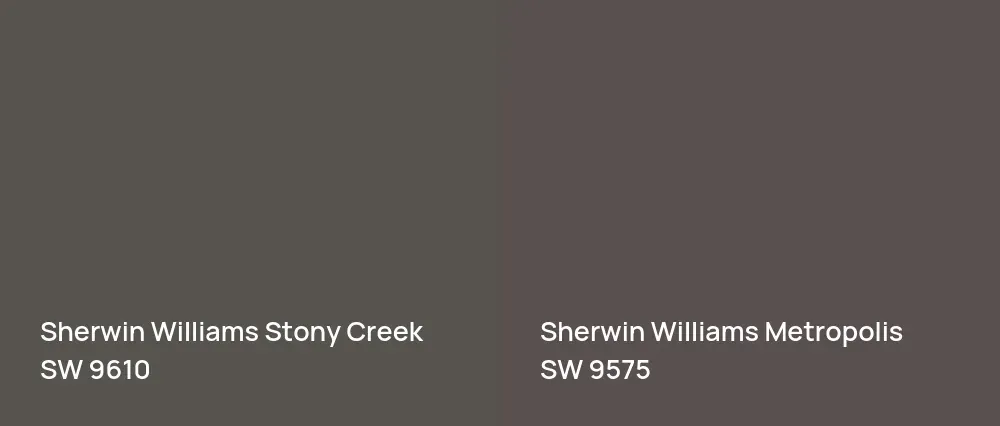 Sherwin Williams Stony Creek SW 9610 vs Sherwin Williams Metropolis SW 9575