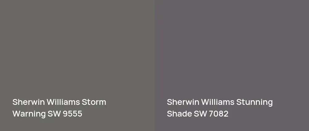 Sherwin Williams Storm Warning SW 9555 vs Sherwin Williams Stunning Shade SW 7082