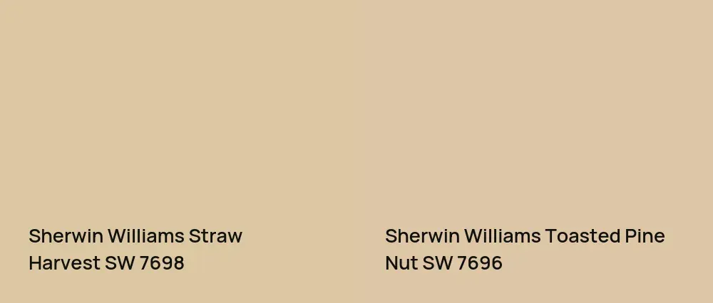 Sherwin Williams Straw Harvest SW 7698 vs Sherwin Williams Toasted Pine Nut SW 7696