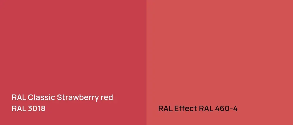 RAL Classic  Strawberry red RAL 3018 vs RAL Effect  RAL 460-4