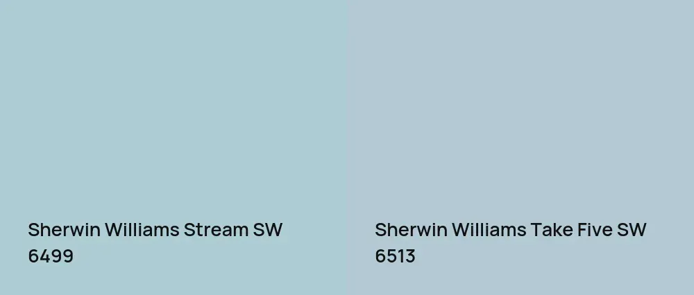 Sherwin Williams Stream SW 6499 vs Sherwin Williams Take Five SW 6513