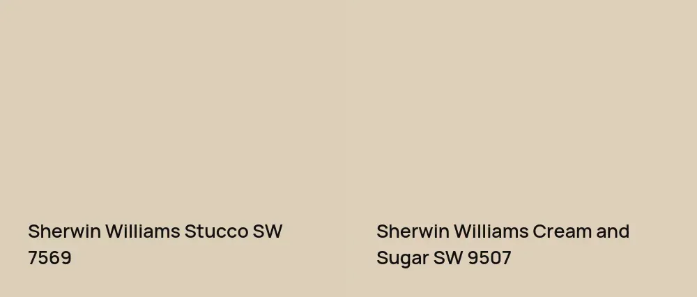 Sherwin Williams Stucco SW 7569 vs Sherwin Williams Cream and Sugar SW 9507