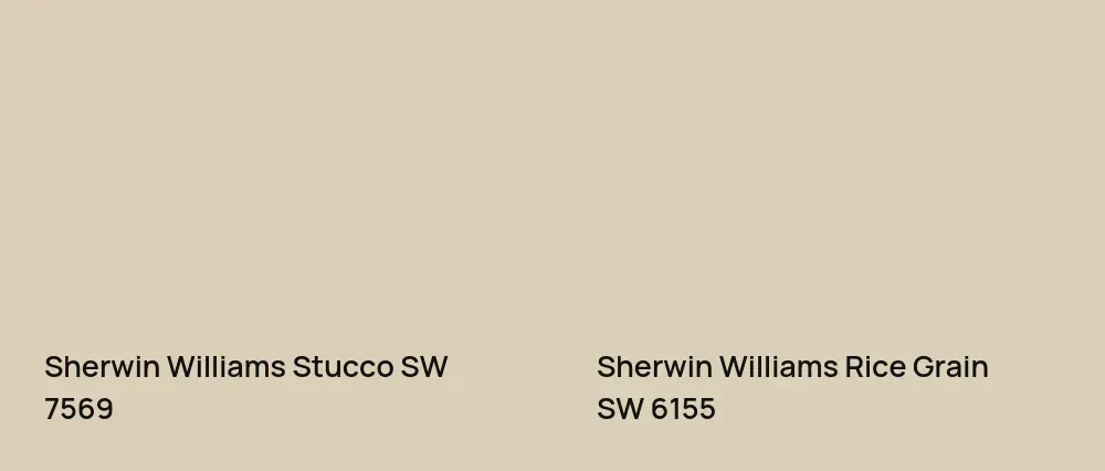 Sherwin Williams Stucco SW 7569 vs Sherwin Williams Rice Grain SW 6155