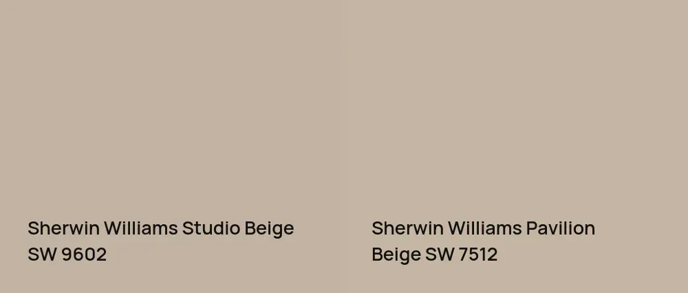 Sherwin Williams Studio Beige SW 9602 vs Sherwin Williams Pavilion Beige SW 7512