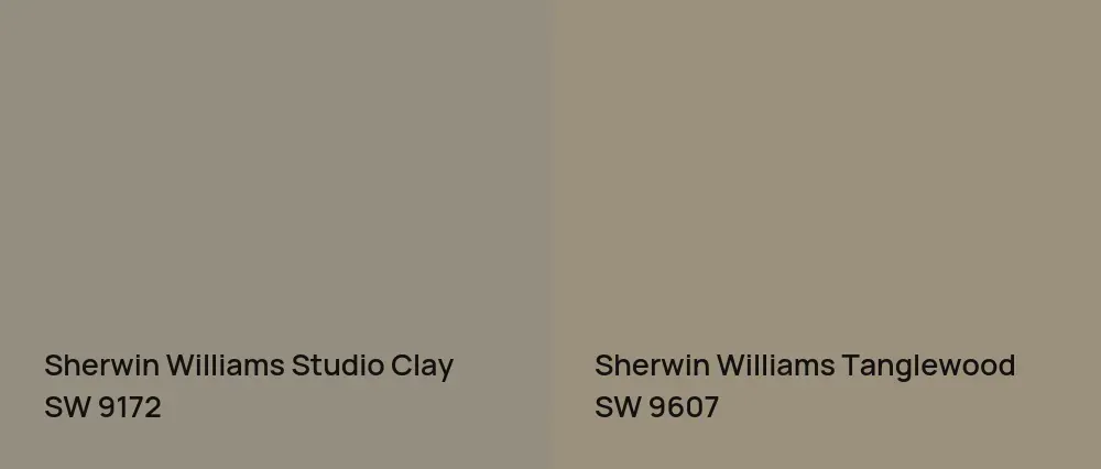 Sherwin Williams Studio Clay SW 9172 vs Sherwin Williams Tanglewood SW 9607