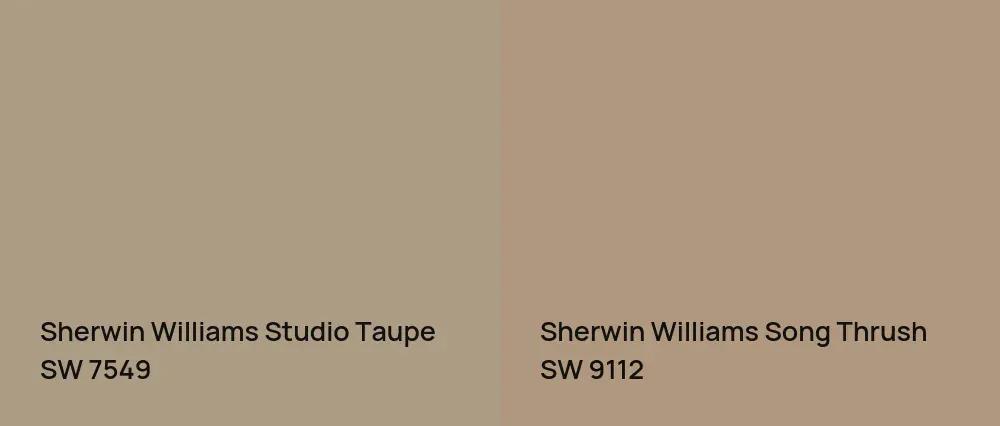 Sherwin Williams Studio Taupe SW 7549 vs Sherwin Williams Song Thrush SW 9112