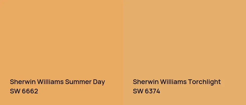 Sherwin Williams Summer Day SW 6662 vs Sherwin Williams Torchlight SW 6374