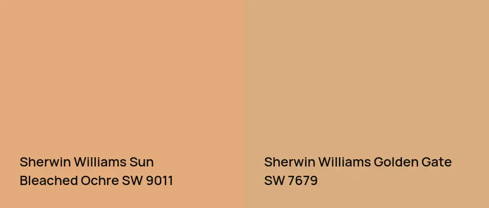 Sherwin Williams Sun Bleached Ochre SW 9011 vs Sherwin Williams Golden Gate SW 7679