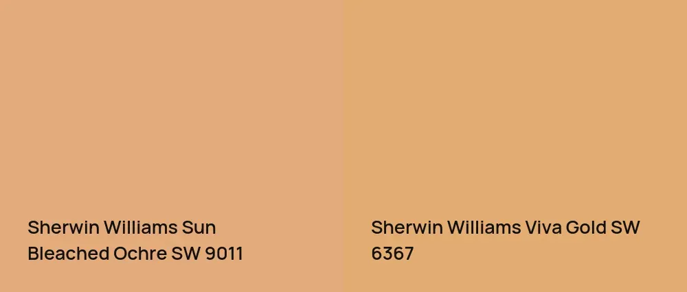 Sherwin Williams Sun Bleached Ochre SW 9011 vs Sherwin Williams Viva Gold SW 6367