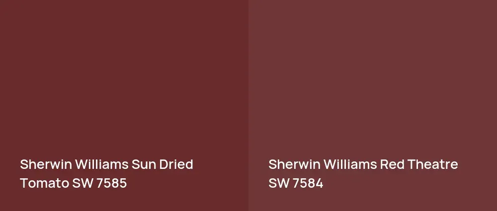 Sherwin Williams Sun Dried Tomato SW 7585 vs Sherwin Williams Red Theatre SW 7584