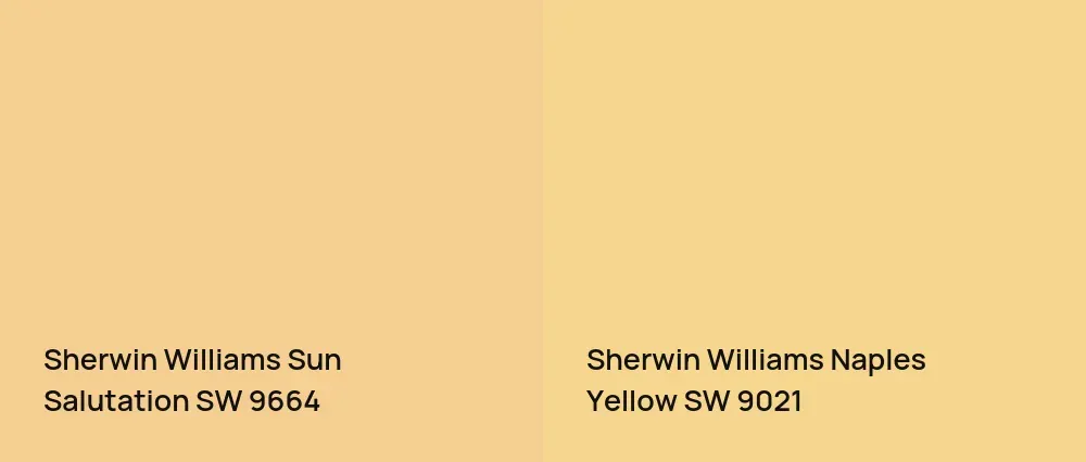 Sherwin Williams Sun Salutation SW 9664 vs Sherwin Williams Naples Yellow SW 9021