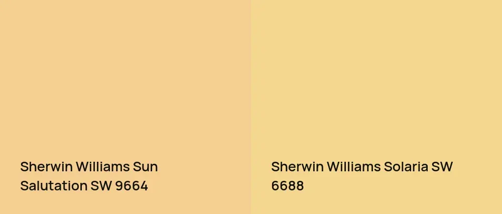 Sherwin Williams Sun Salutation SW 9664 vs Sherwin Williams Solaria SW 6688