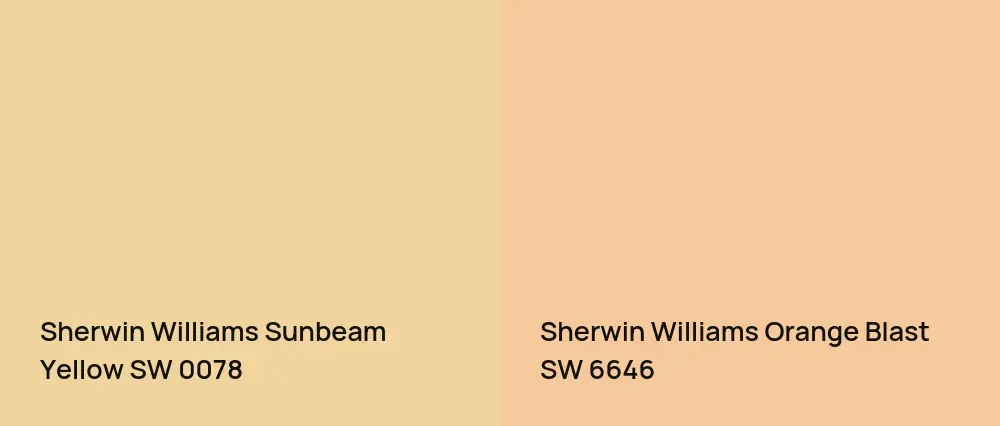 Sherwin Williams Sunbeam Yellow SW 0078 vs Sherwin Williams Orange Blast SW 6646